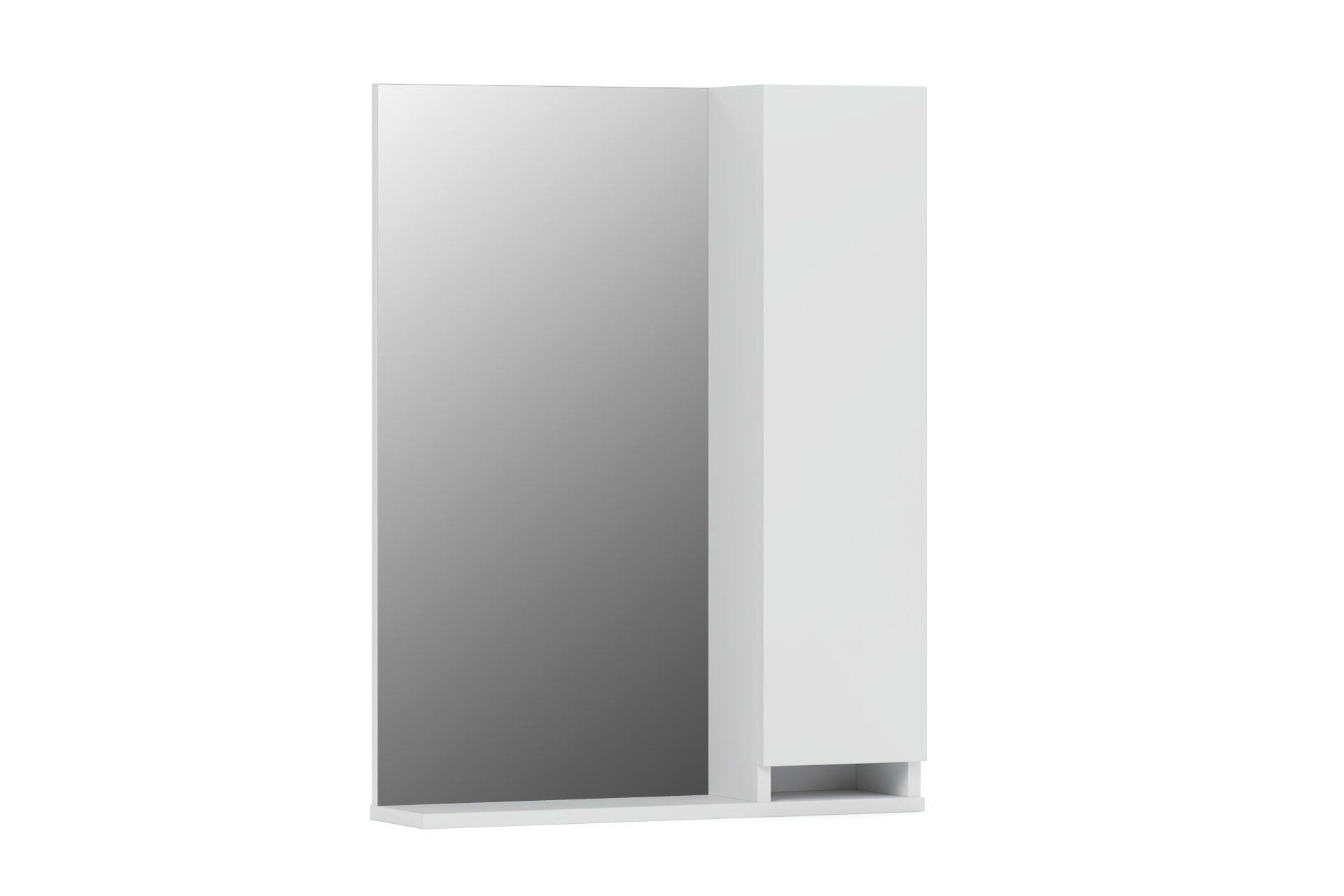 Зеркало со шкафом Клермонт В 70 Ш, Белый глянцевый (1)