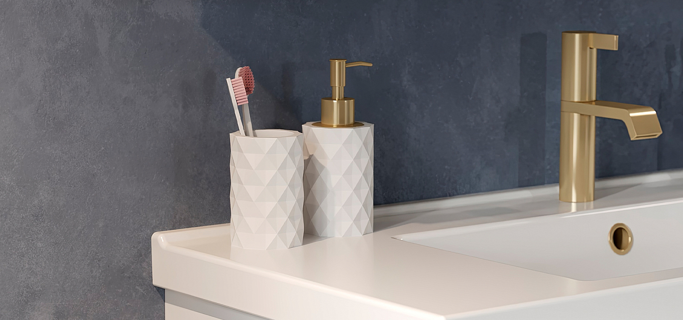 Дозатор для жидкого мыла и подставка для зубных щеток — новые элементы премиальной коллекции аксессуаров Belux